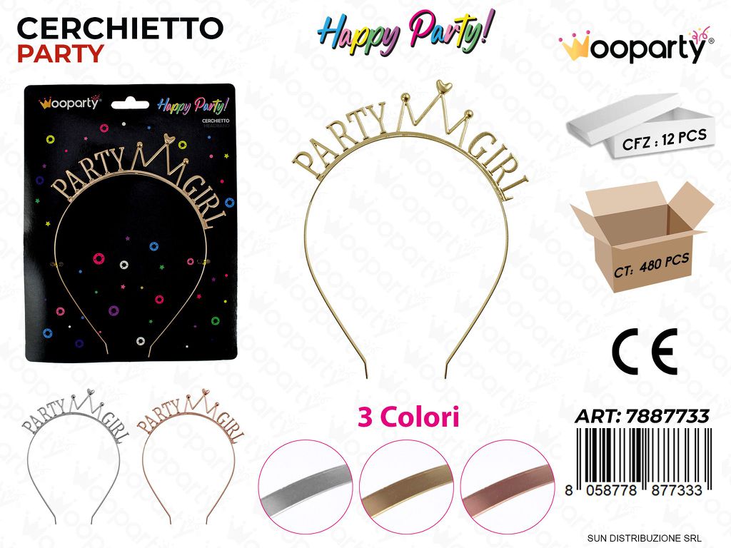 CERCHIETTO PARTY PARTY GIRL COL. ASS. /PZ DA 12**