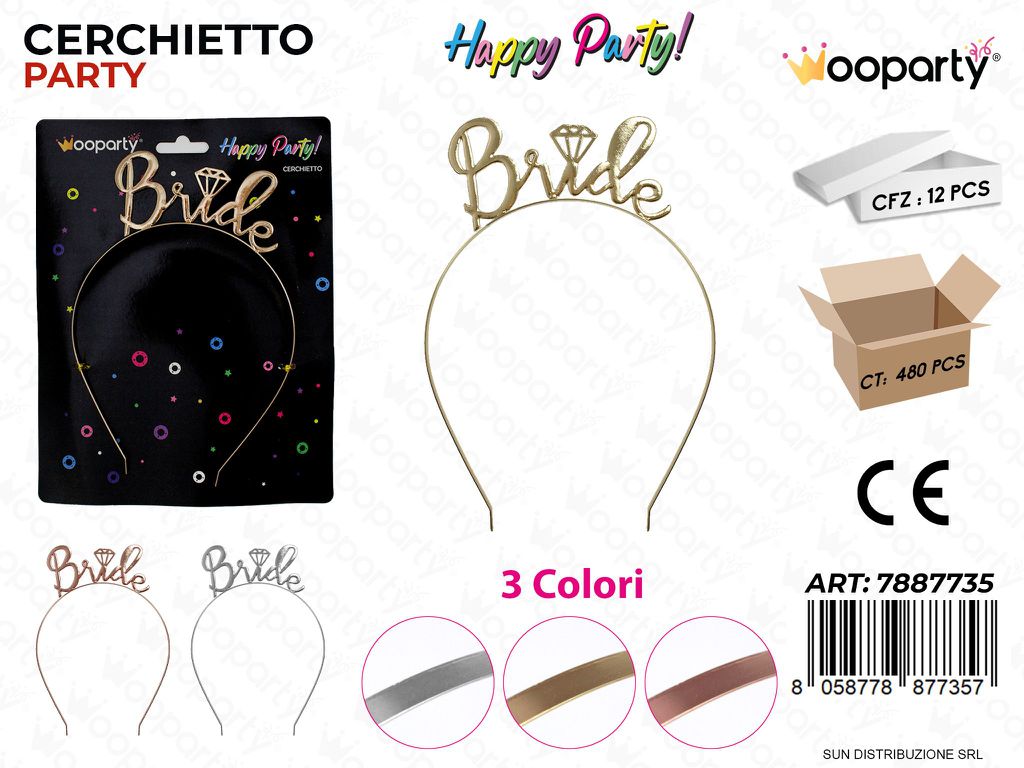 CERCHIETTO PARTY BRIDE COL. ASS. /PZ DA 12**