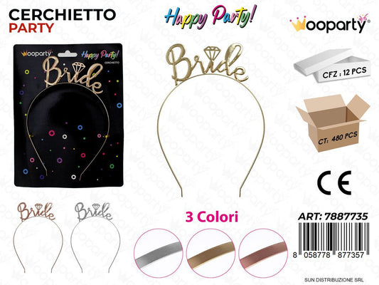 CERCHIETTO PARTY BRIDE COL. ASS. /PZ DA 12**