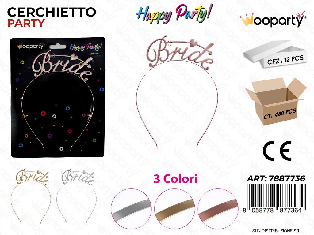 CERCHIETTO PARTY BRIDE COL. ASS. /PZ DA 12**