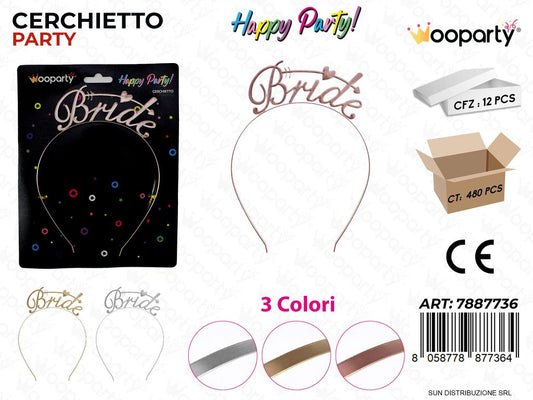 CERCHIETTO PARTY BRIDE COL. ASS. /PZ DA 12**