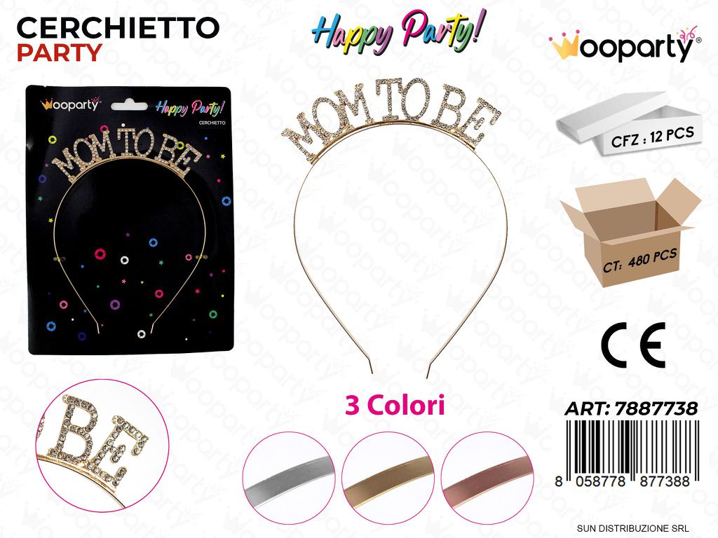 CERCHIETTO PARTY MOM TO BE  COL. ASS. /PZ DA 12**