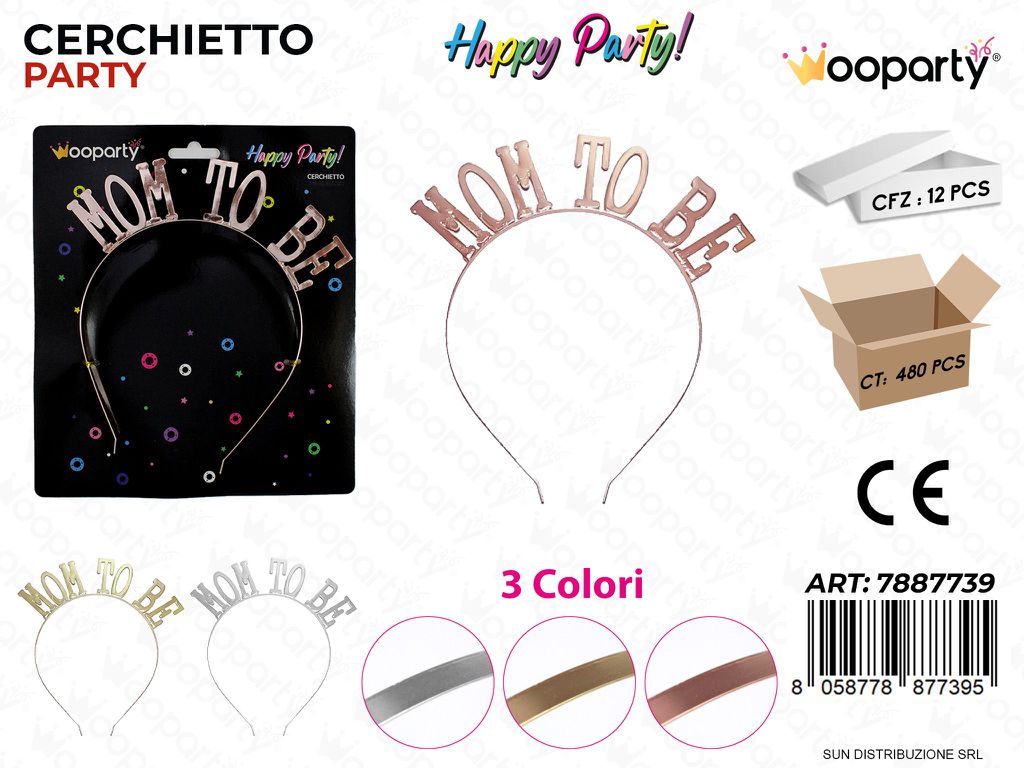 CERCHIETTO PARTY MOM TO BE COL. ASS. /PZ DA 12**