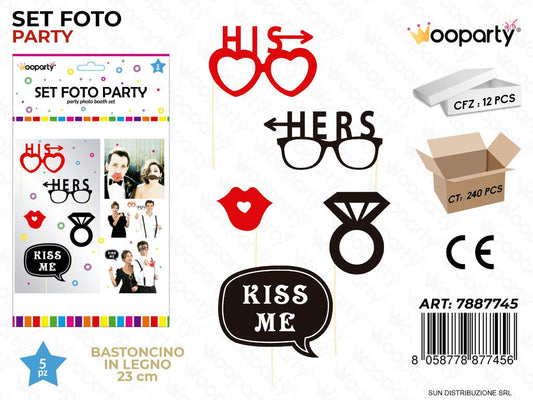 SET FOTO PARTY LOVE 5PCS ASS. 23CM /PZ DA 12**