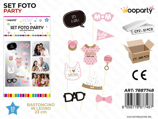 SET FOTO PARTY BABY GIRL 10PCS ASS. 23CM /PZ DA 12**
