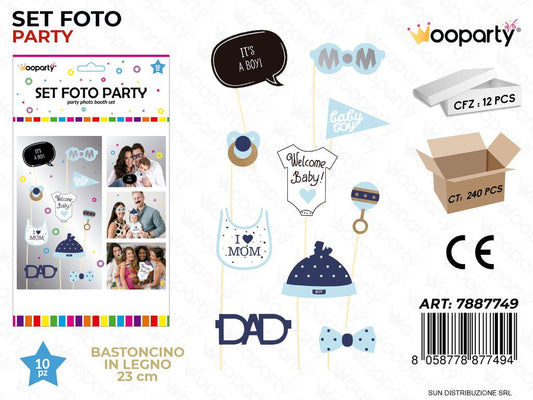 SET FOTO PARTY BABY BOY 10PCS ASS. 23CM /PZ DA 12**