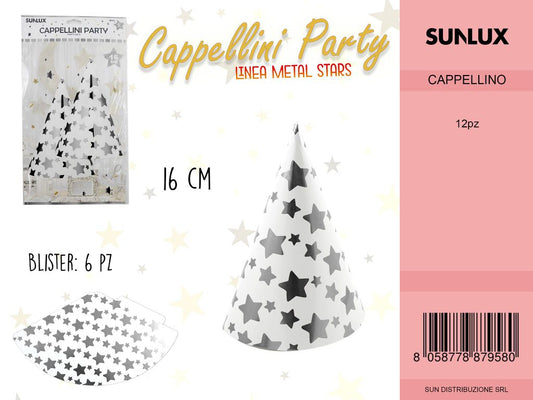 L. METAL STARS ARGENT CAPPELLINI 16.5 CM--6PC /PZ DA 12**