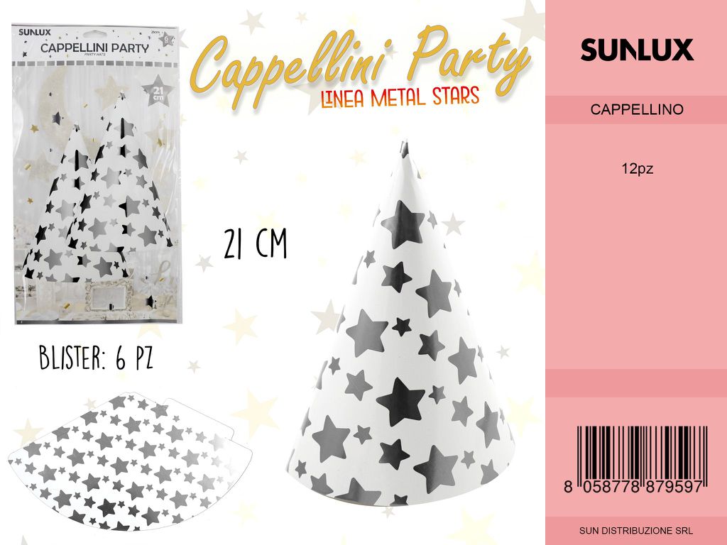 L. METAL STARS ARGENT CAPPELLINI 21 CM-6PC /PZ DA 12**
