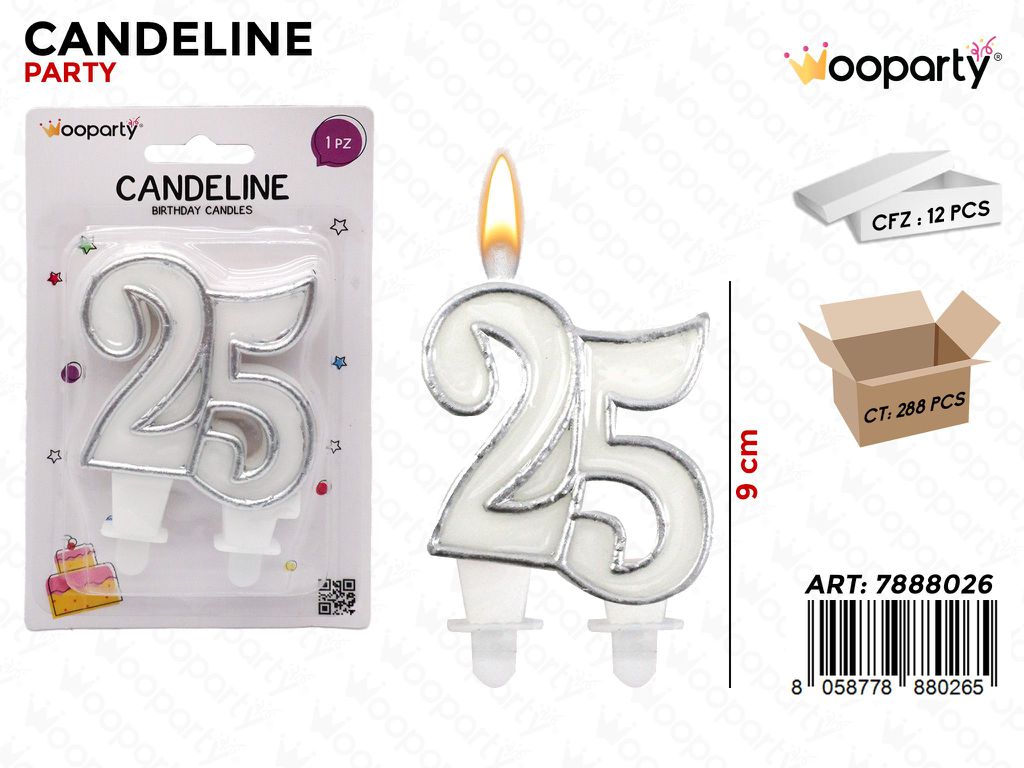 CANDELINE PARTY ARG N.25 9CM  /PZ DA 12**