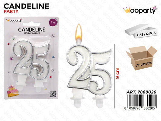 CANDELINE PARTY ARG N.25 9CM  /PZ DA 12**