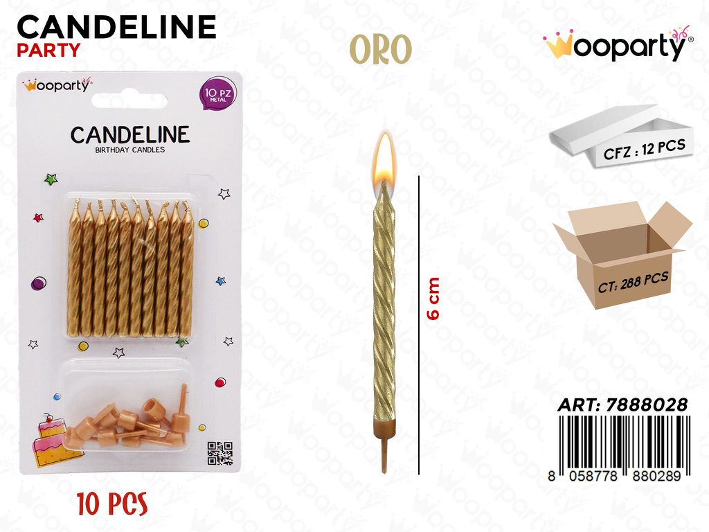 CANDELINE ORO 6CM 10PCS / PZ DA 12**