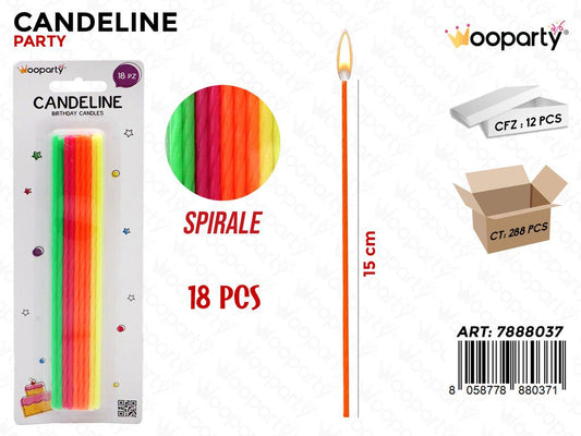 CANDELINE COL. ASS. SLIM SPIRALE 18PCS 16. 5CM /PZ DA 12**