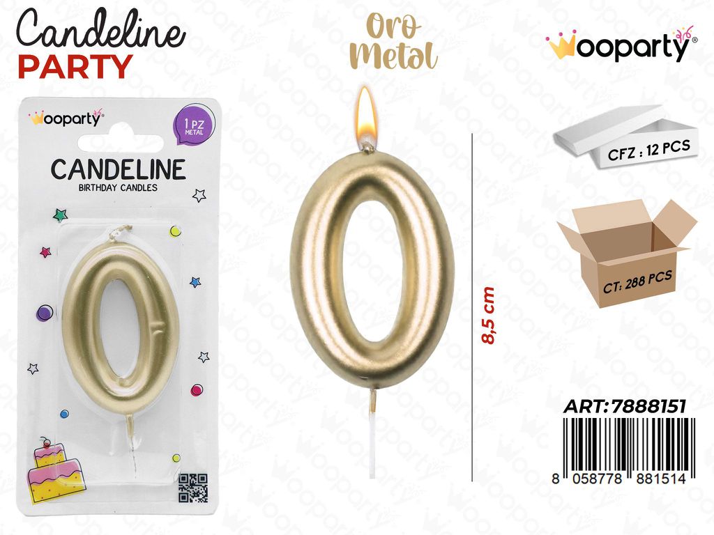 CANDELINE N.0 COL. ORO 9CM /PZ DA 12**