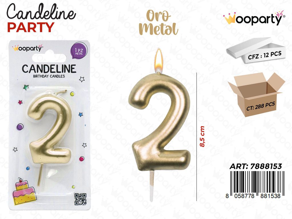 CANDELINE N.2 COL. ORO 9CM /PZ DA 12**