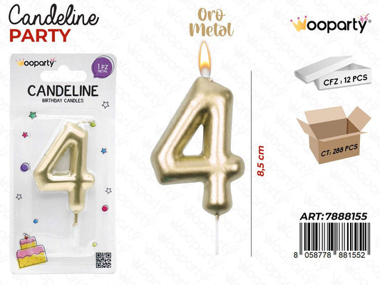 CANDELINE N.4 COL. ORO 9CM /PZ DA 12**
