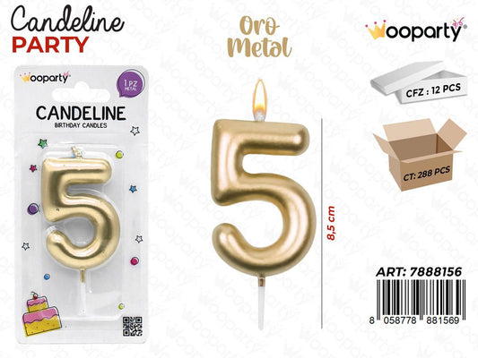 CANDELINE N.5 COL. ORO 9CM /PZ DA 12**
