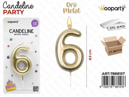 CANDELINE N.6 COL. ORO 9CM /PZ DA 12**