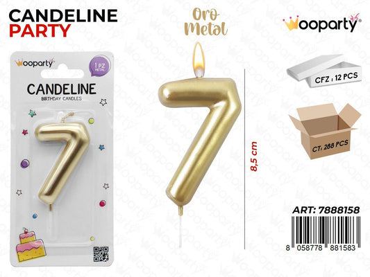 Candeline N.7 Col. Oro 9Cm