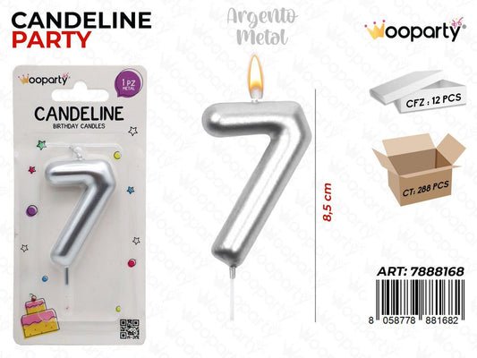 Candeline N.7 Col. Argento 9Cm