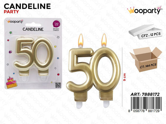 CANDELINE N.50 COL. ORO 8*9CM /PZ DA 12**
