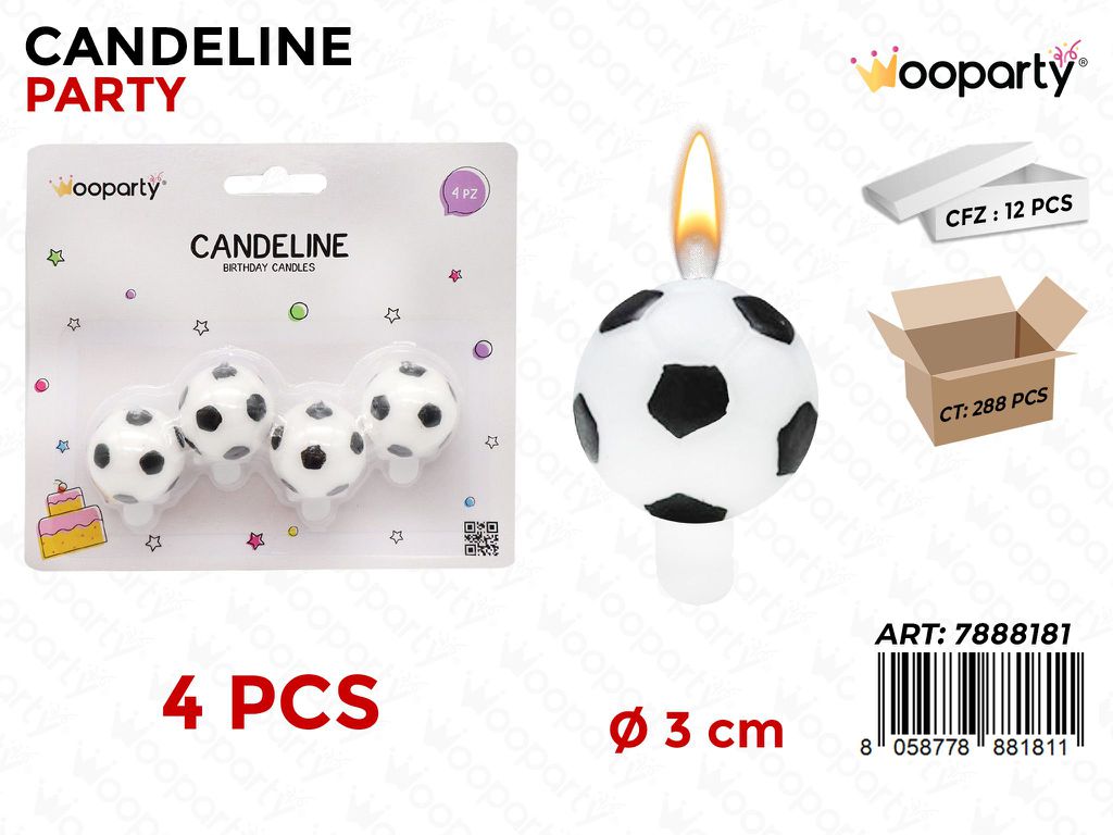 CANDELINE PALLONE 4PCS D.3CM /PZ DA 12**