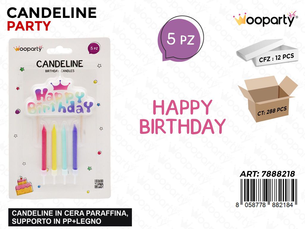 CANDELINE HAPPY BIRTH.-STELO 5PCS