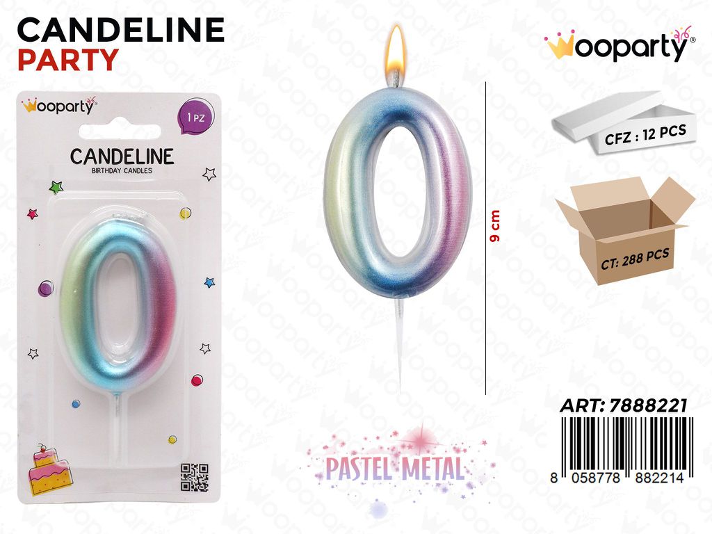 CANDELINE PASTEL METAL N. 0 9CM /PZ DA 12**