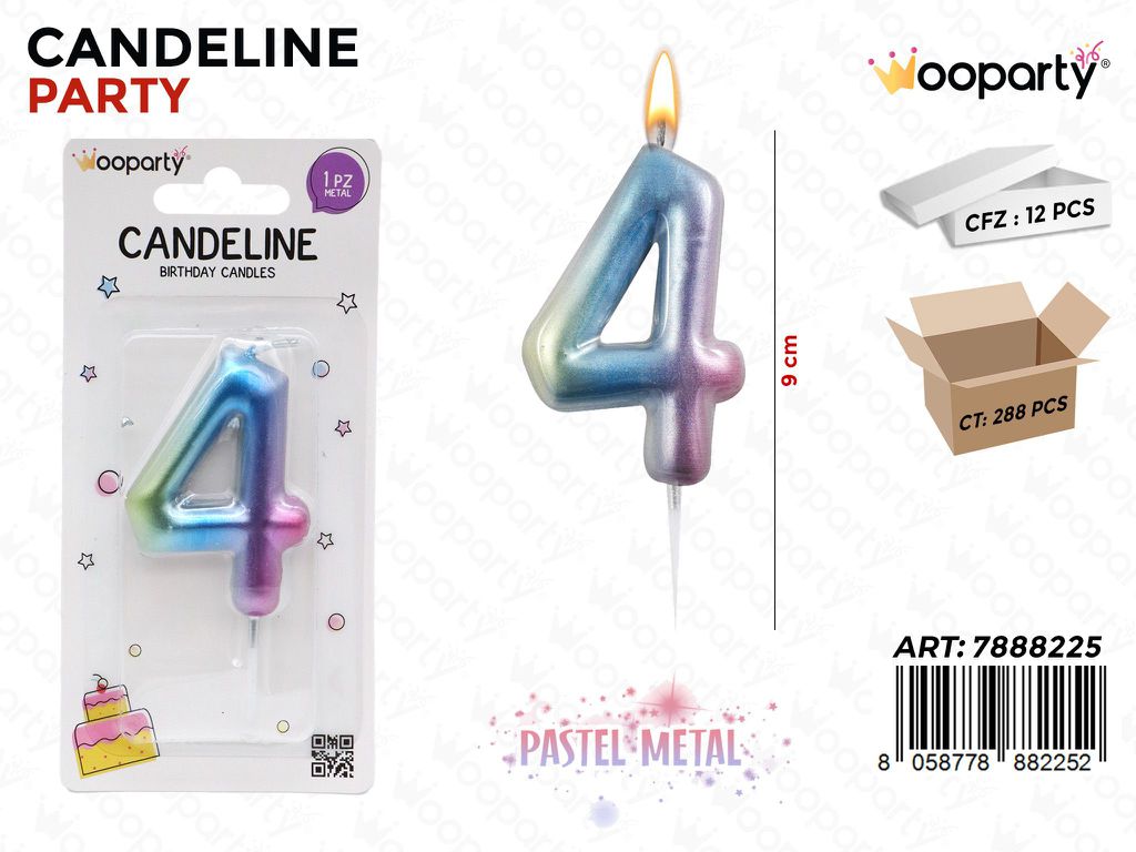 CANDELINE PASTEL METAL N. 4 9CM /PZ DA 12**