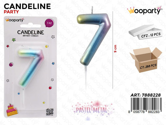 CANDELINE PASTEL METAL N. 7 9CM /PZ DA 12**