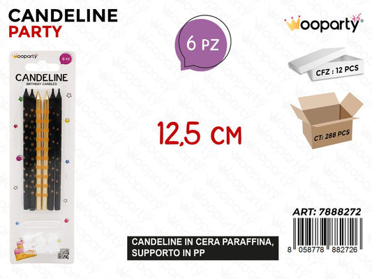 CANDELINE STELO 6PCS ASS. 12.5CM