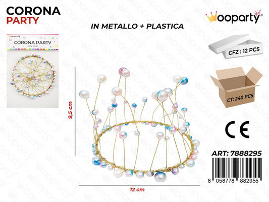 CORONA PARTY IRIDESC. 12*9.5CM /PZ DA 12**