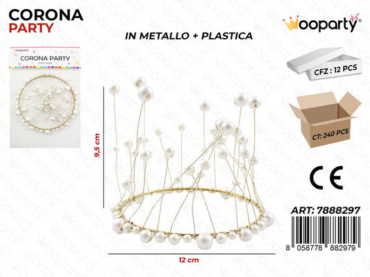 CORONA PARTY BIANCO 12*9.5CM /PZ DA 12**