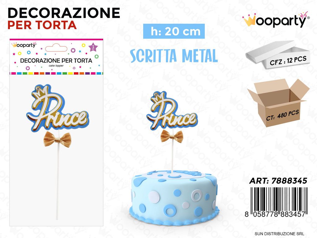 DEC. PER TORTA PRINCE CELESTE  20CM /PZ DA 12**