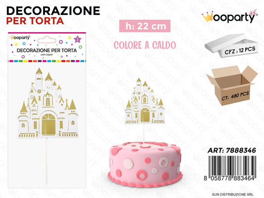 DEC. PER TORTA CASTELLO ORO A CALDO 22CM /PZ DA 12**