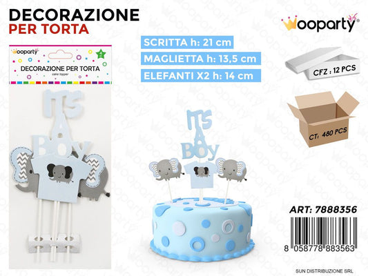 DEC. PER TORTA ITS A BOY 4PCS MIS. ASS.  /PZ DA 12**