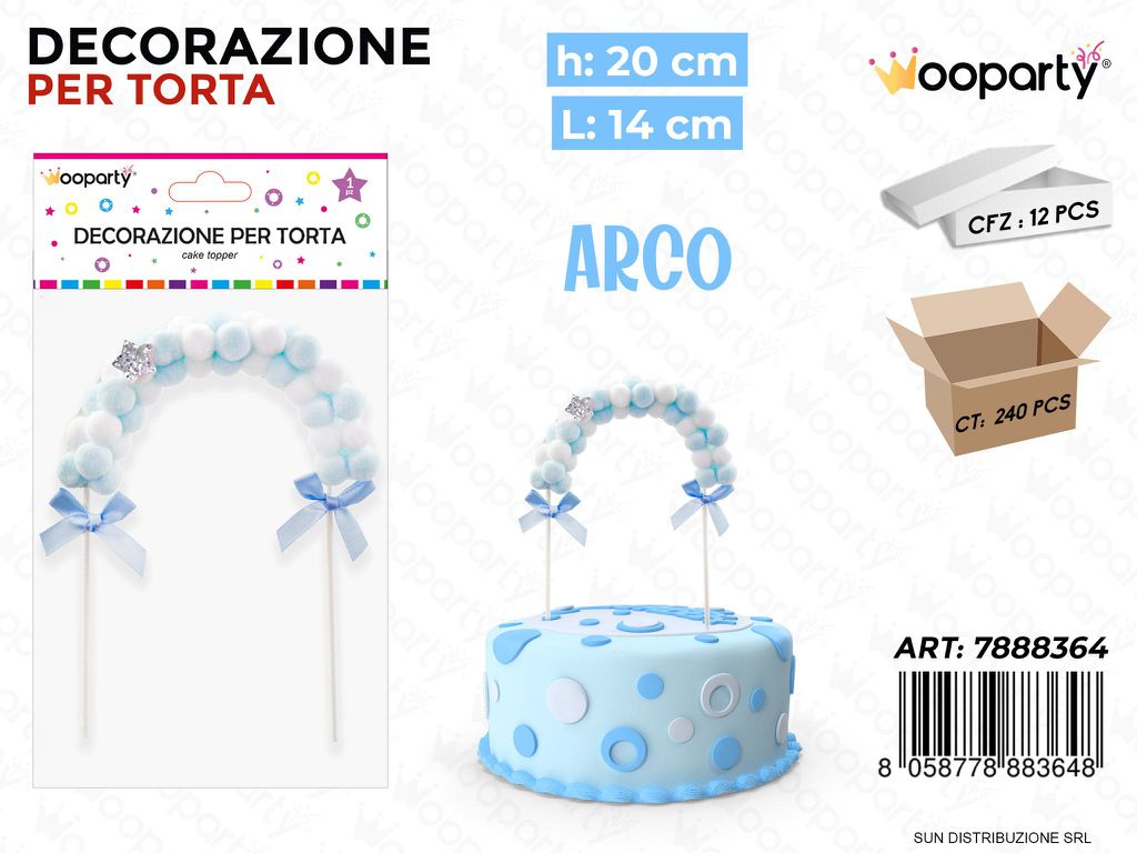 DEC. PER TORTA ARCO CELESTE 20*14CM /PZ DA 12**