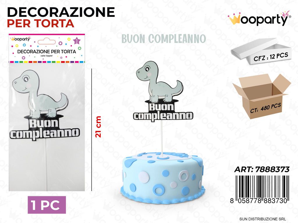 DEC. PER TORTA BUON COMPL. 21CM /PZ DA 12**
