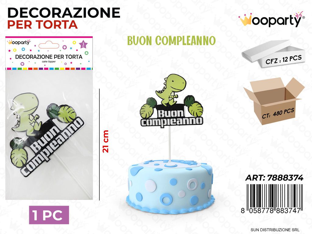 DEC. PER TORTA BUON COMPL. 21CM /PZ DA 12**