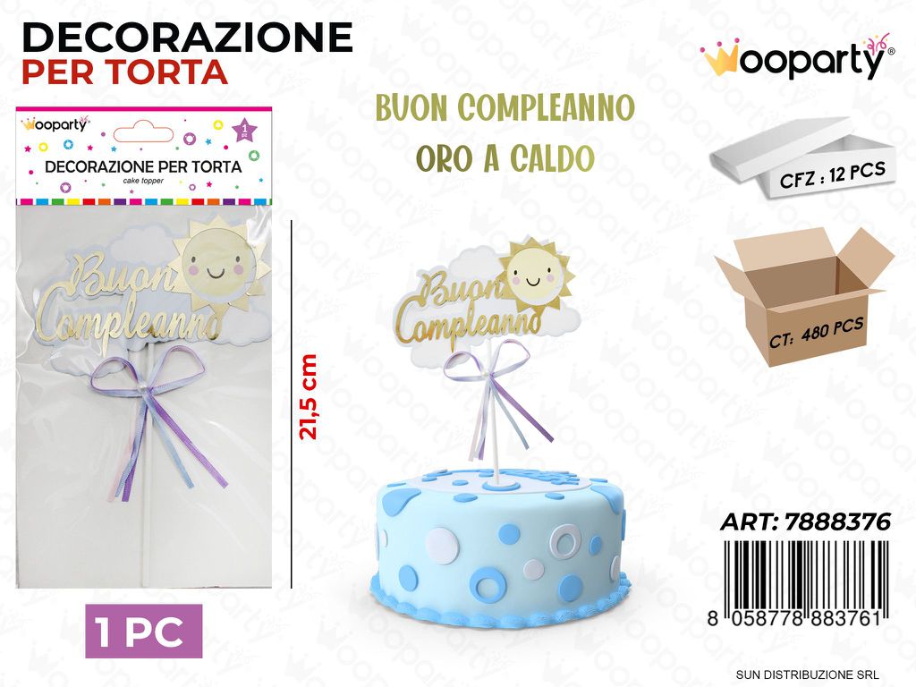 DEC. PER TORTA BUON COMPL. 21.5CM /PZ DA 12**