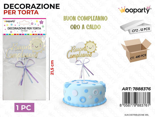 DEC. PER TORTA BUON COMPL. 21.5CM /PZ DA 12**