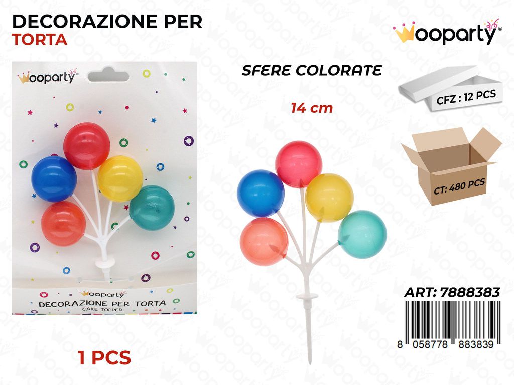 DEC. PER TORTA SFERE COL. 14CM /PZ DA 12**
