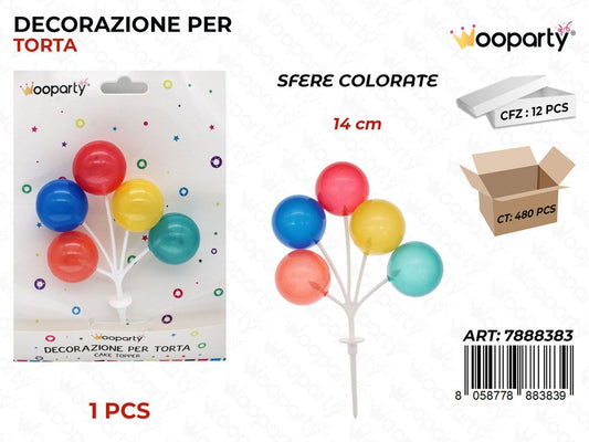 DEC. PER TORTA SFERE COL. 14CM /PZ DA 12**