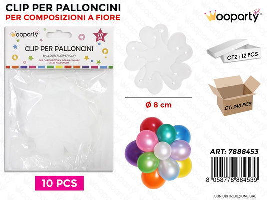 Clip per Palloncini a Fiore 10PCS D. 8CM
