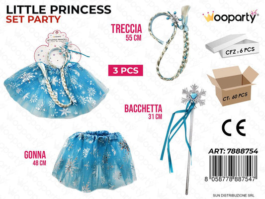 SET LITTLE PRINCESS AZZURRO 3PCS /PZ DA 6**