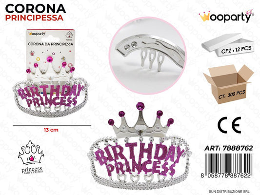 CORONA DA PRINCIPESSA H. BIRTHDAY 13CM /PZ DA 12**