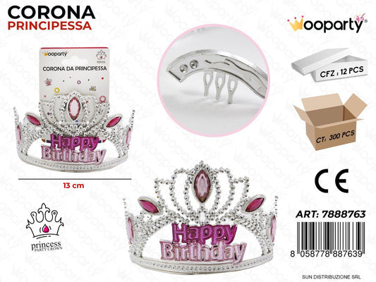 CORONA DA PRINCIPESSA H. BIRTHDAY 13CM /PZ DA 12**