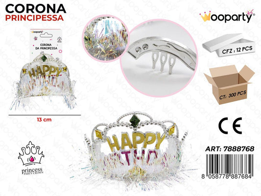 CORONA DA PRINCIPESSA H. BIRTHDAY 13CM /PZ DA 12**