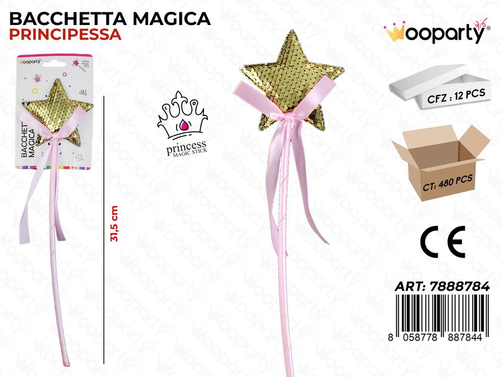 BACCHETTA MAGICA DA PRINCIPESSA 31.5CM /PZ DA 12**