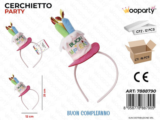 CERCHIETTO PARTY  BUON COMPL. 12*25CM /PZ DA 12**