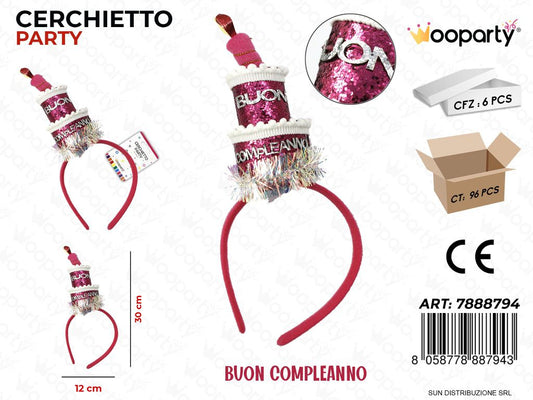 CERCHIETTO PARTY  BUON COMPL. 12*30CM /PZ DA 6**